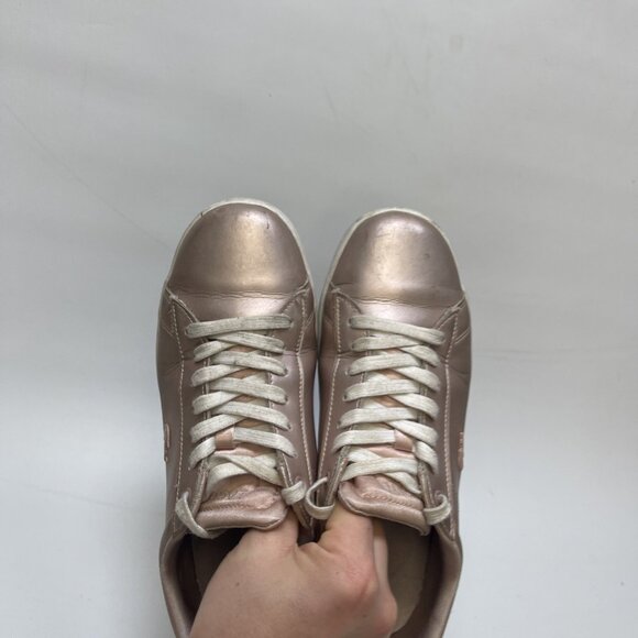 Lacoste Carnaby EVO Metallic Light Pink Sneakers Preppy Womens Size 7.5 US - Picture 7 of 14